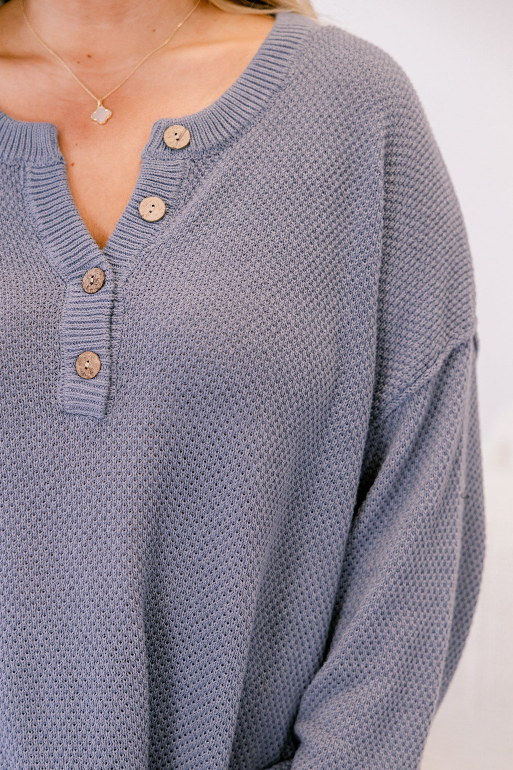 Apple Picking Sweater, Dusty Blue