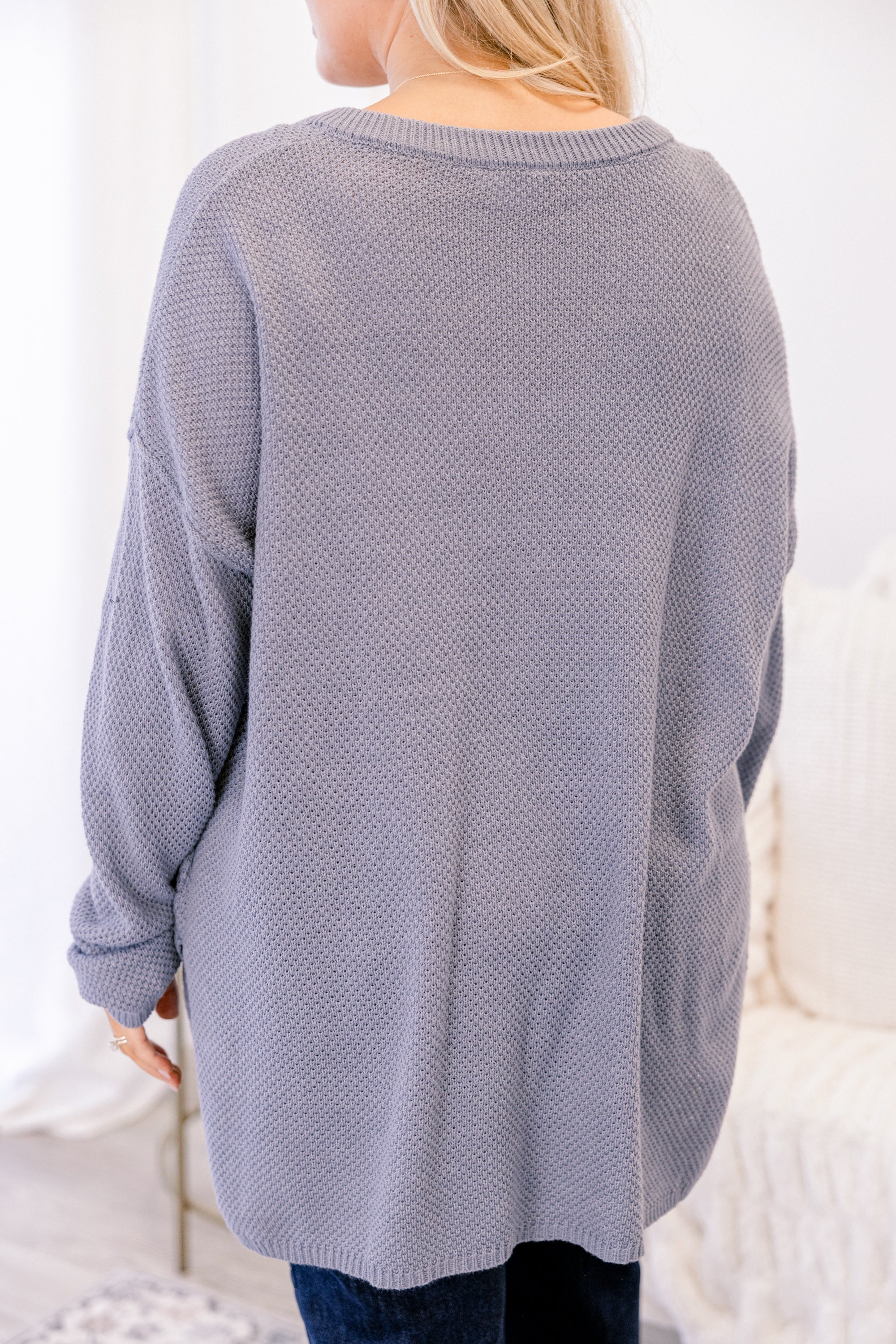 Apple Picking Sweater, Dusty Blue