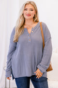 Apple Picking Sweater, Dusty Blue