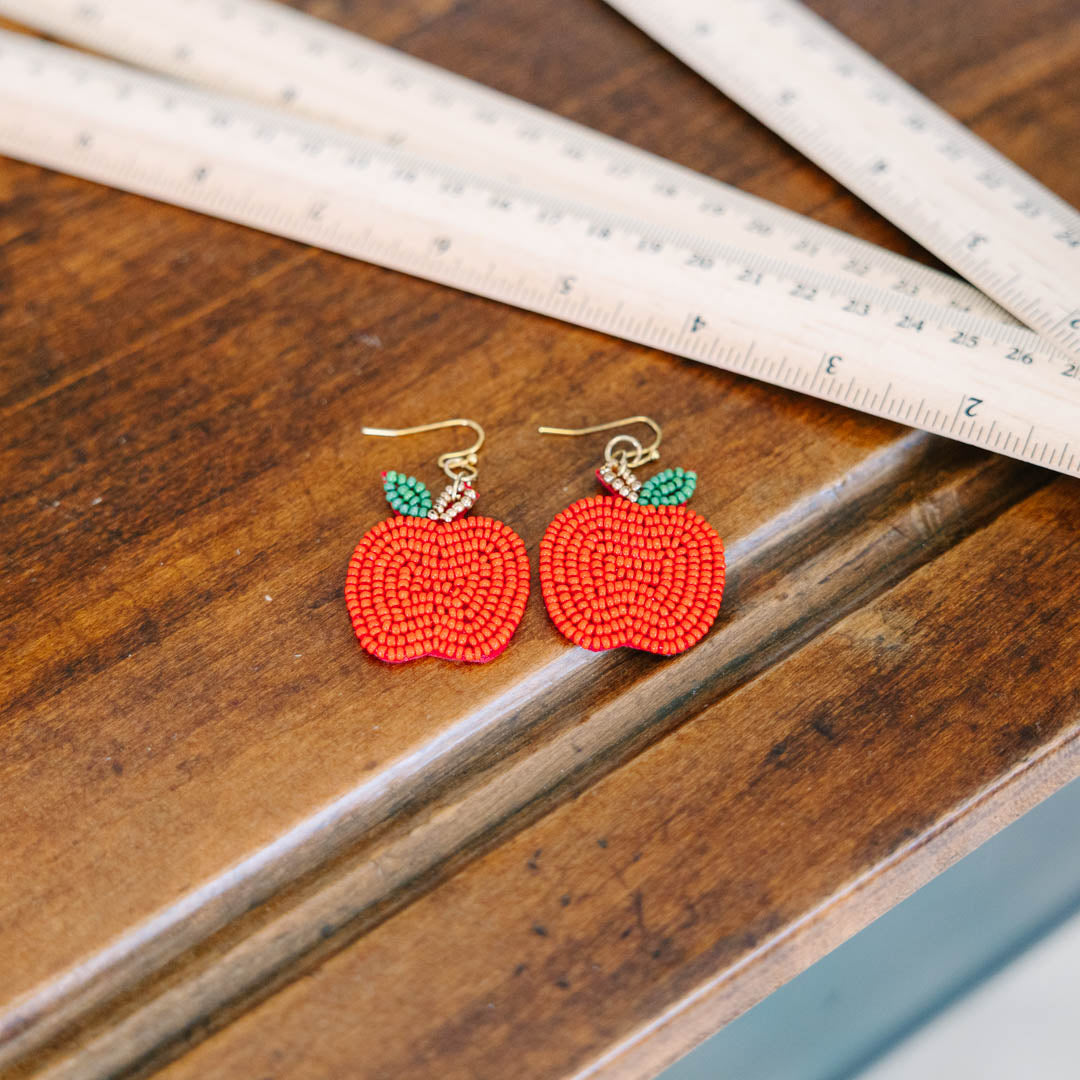 Applelicious Delight Earrings, Red