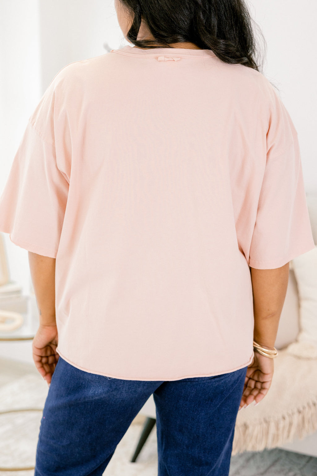 Apres-Snow Vintage Wash Tee, Blush Pink
