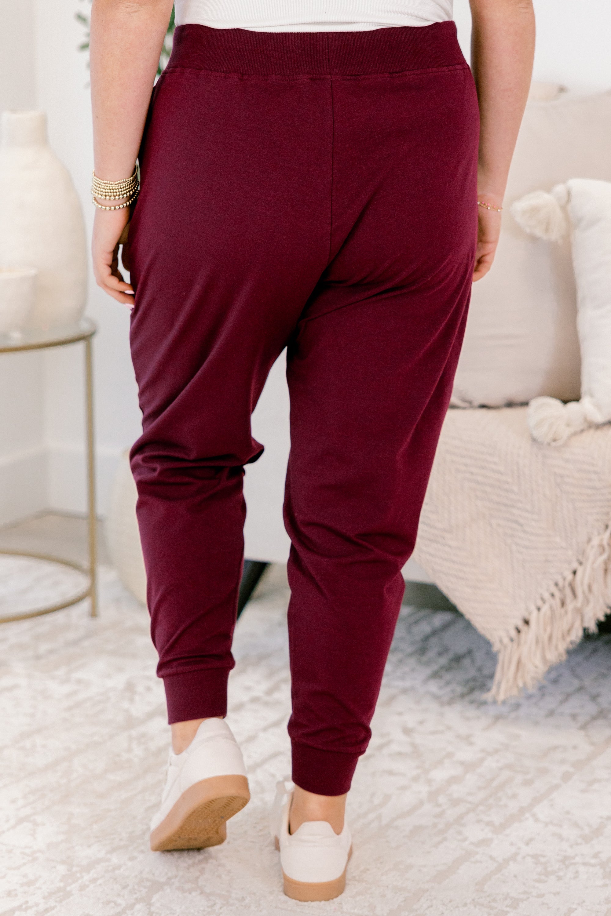 Around The World Joggers, Dark Burgundy
