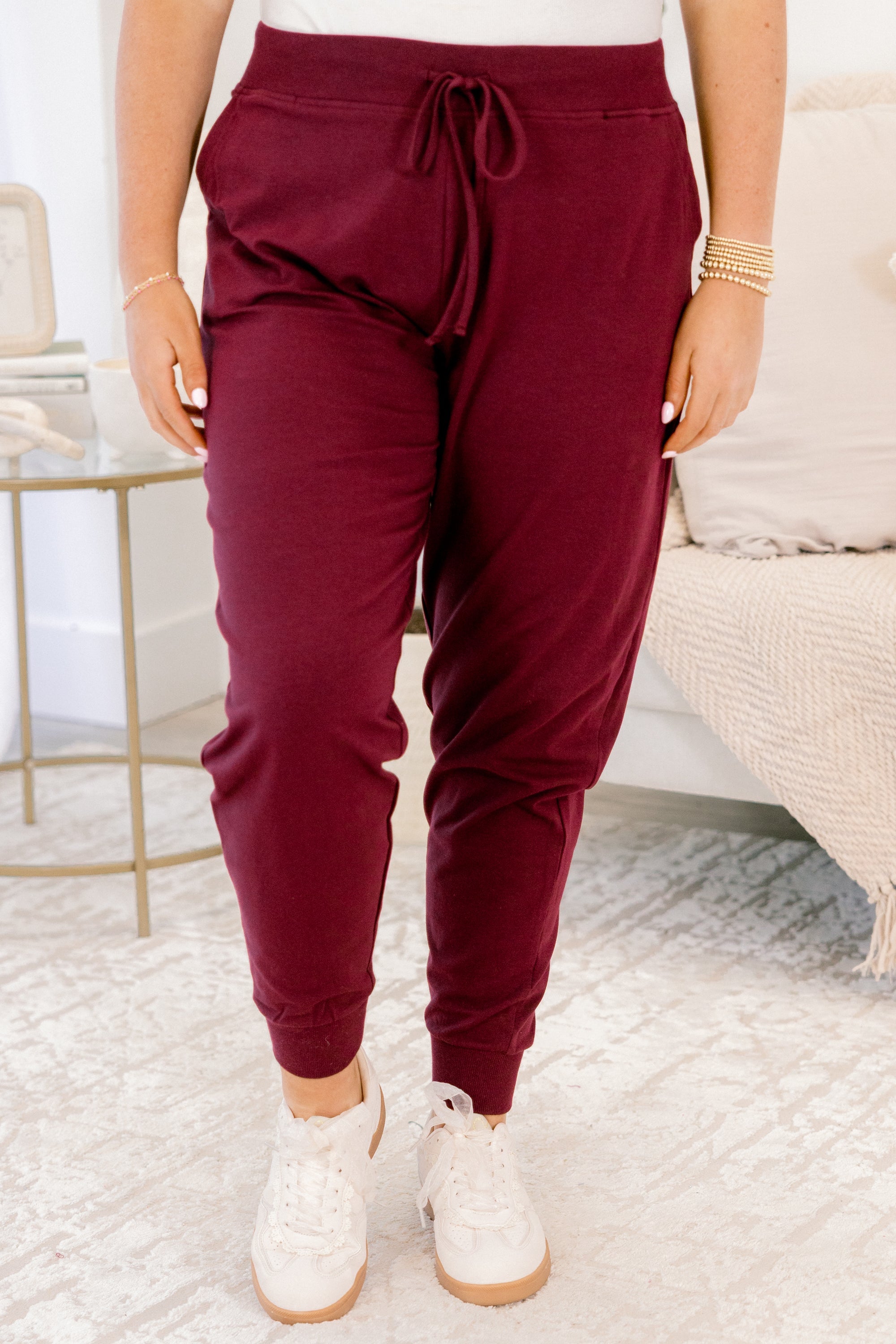 Around The World Joggers, Dark Burgundy