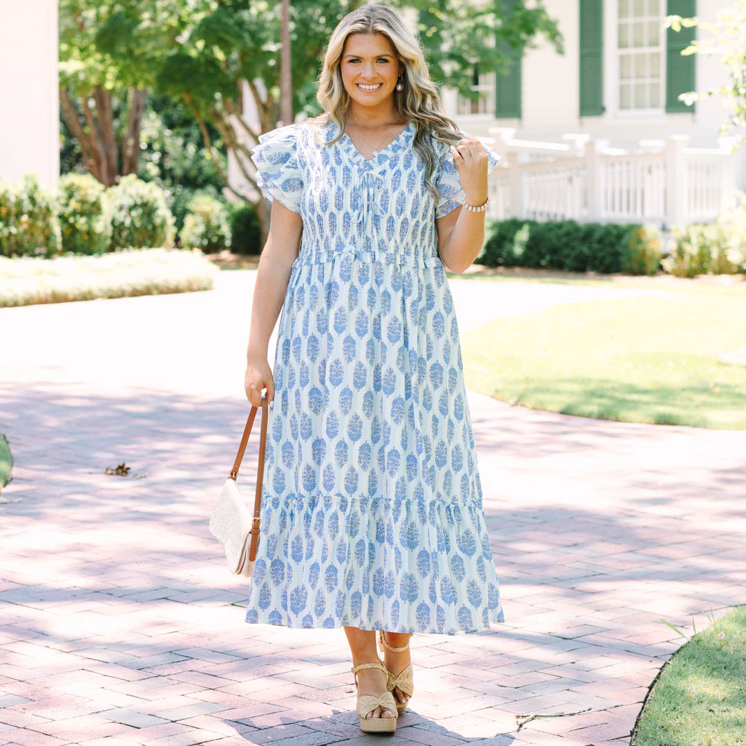 As Luck Would Have It Dress, Blue