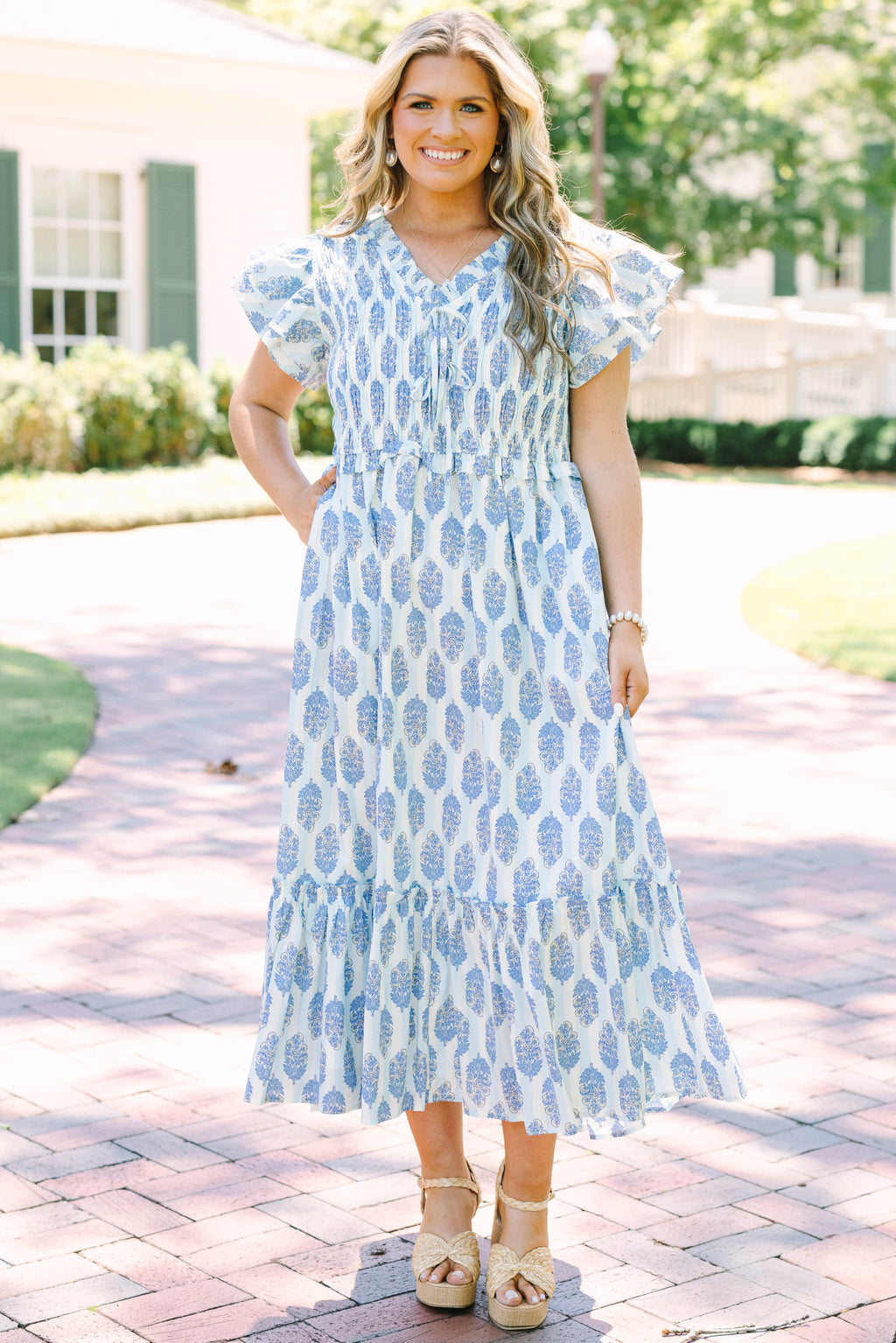As Luck Would Have It Dress, Blue
