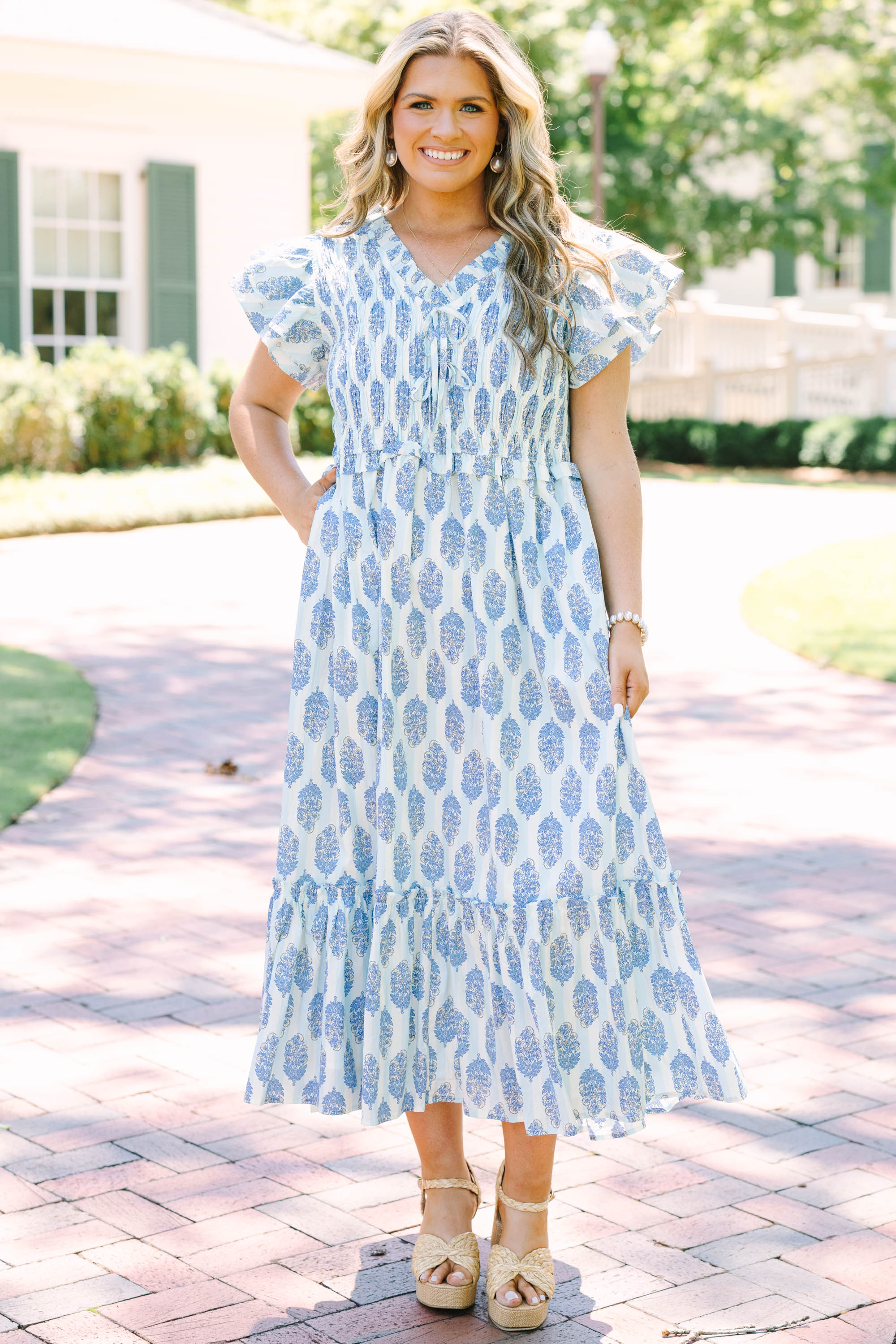 As Luck Would Have It Dress, Blue