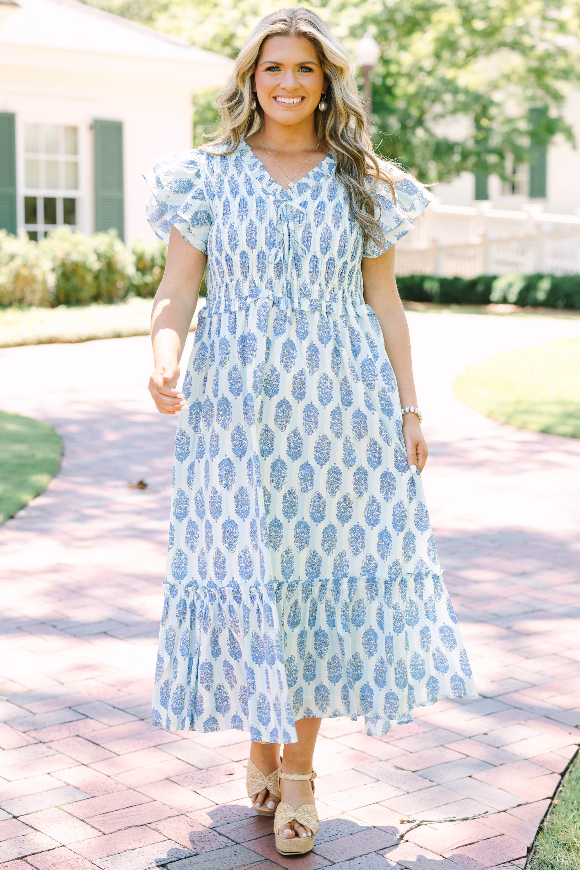 As Luck Would Have It Dress, Blue