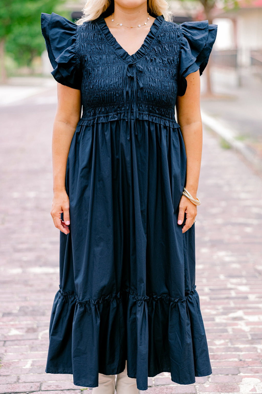 As Luck Would Have It Dress, Navy