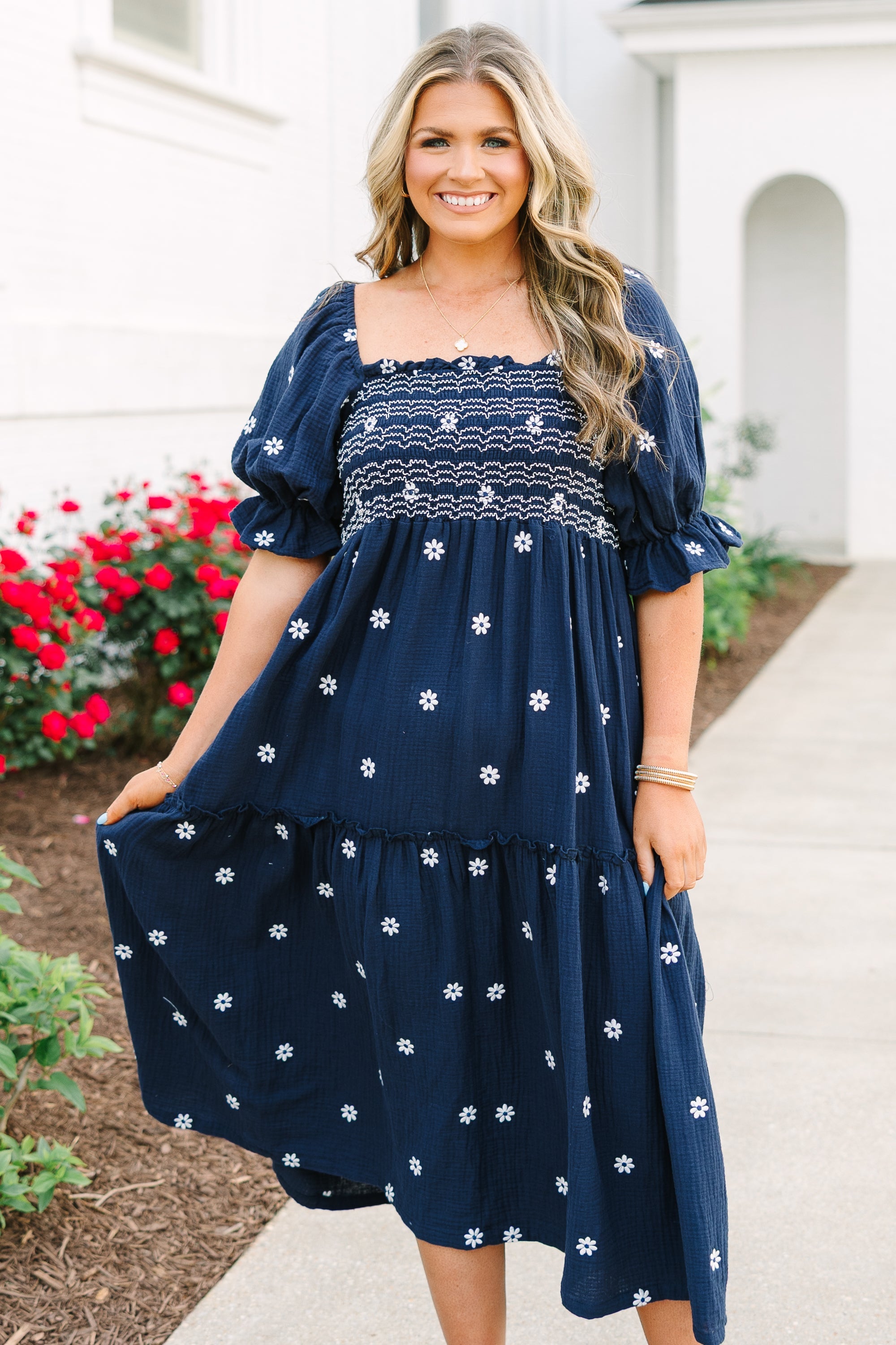 Aster Dress, Navy