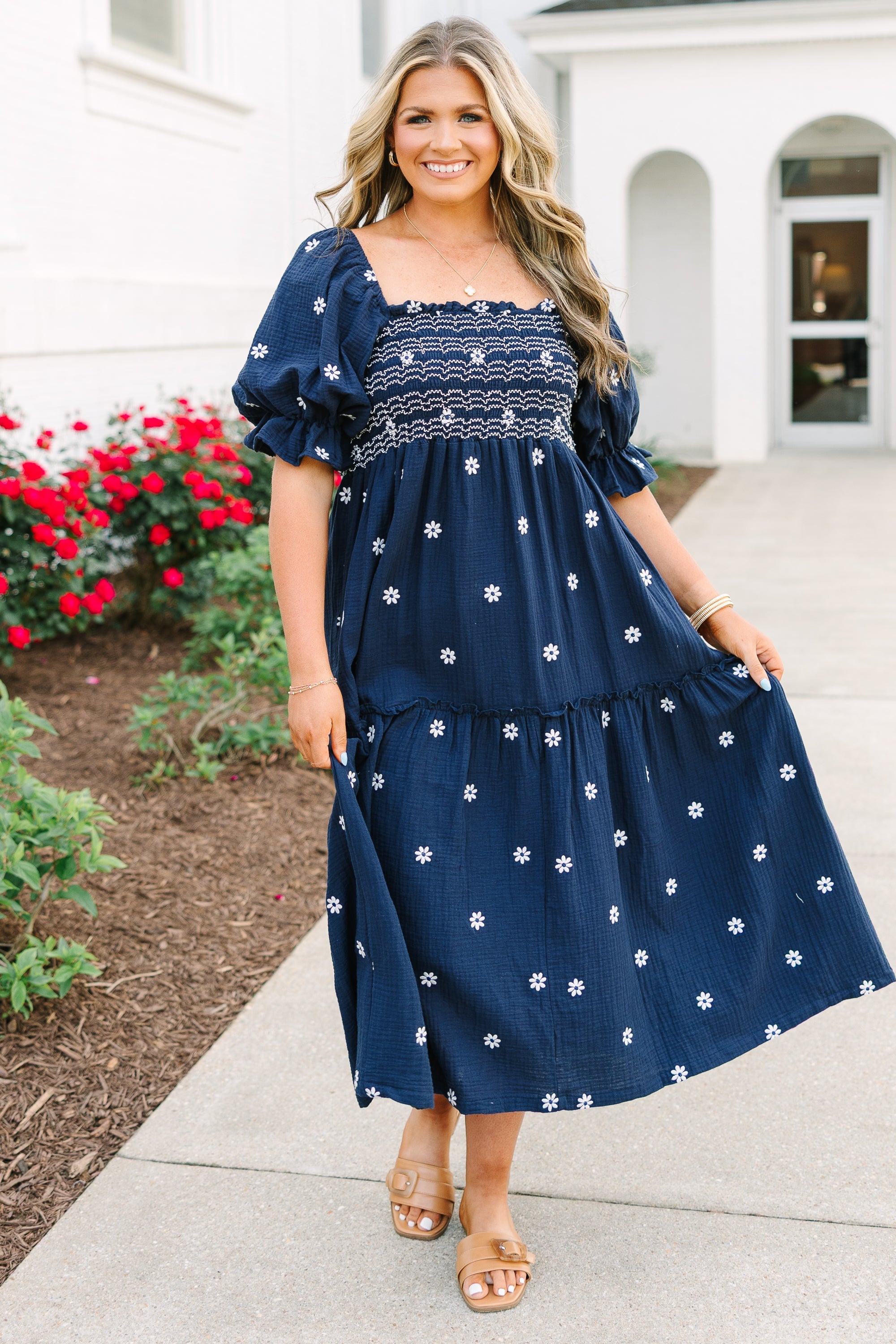 Aster Dress, Navy