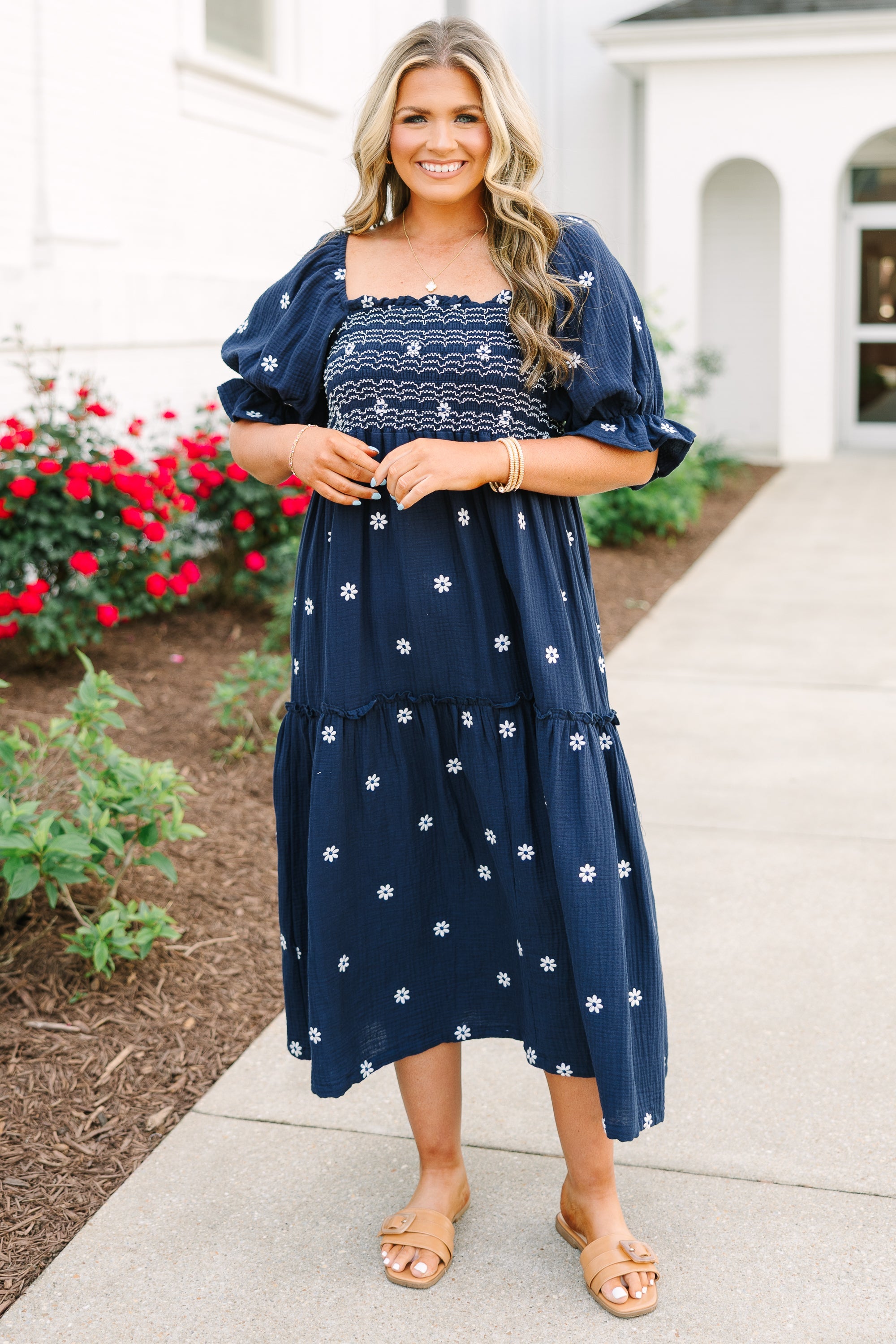 Aster Dress, Navy