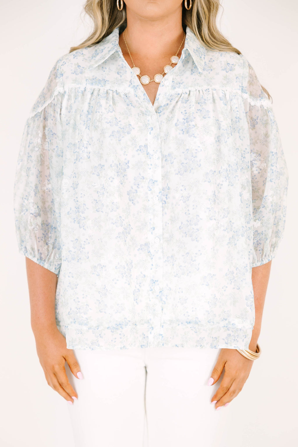 At A Glance Blouse, Blue