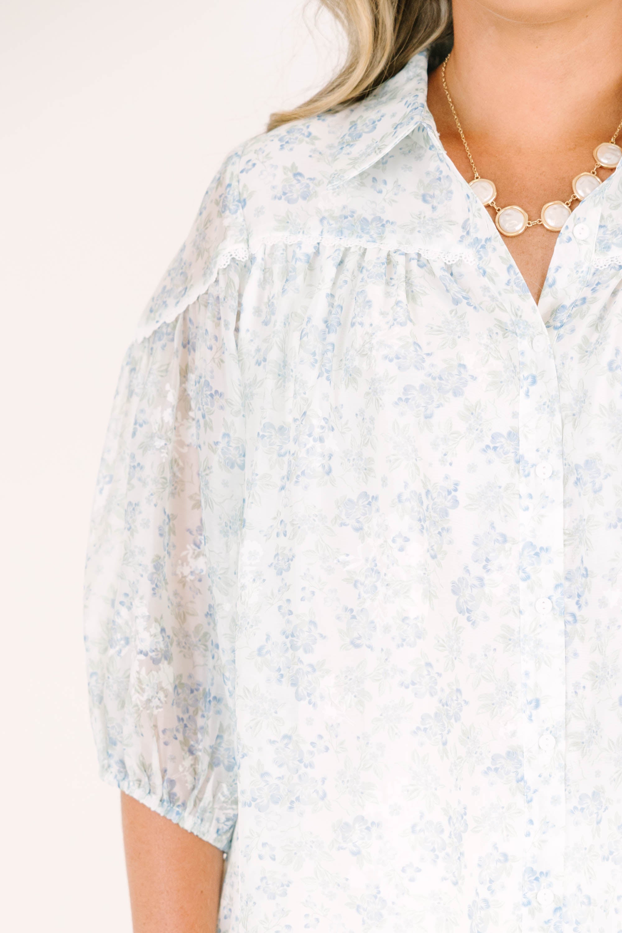 At A Glance Blouse, Blue