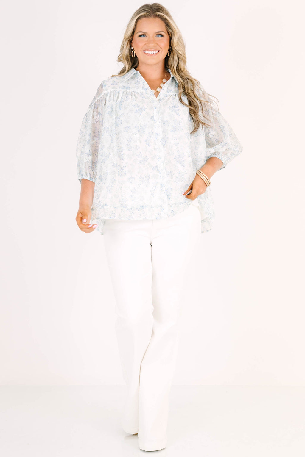 At A Glance Blouse, Blue
