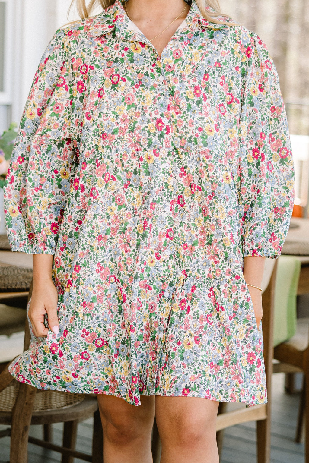 At This Time Dress, Pink Floral