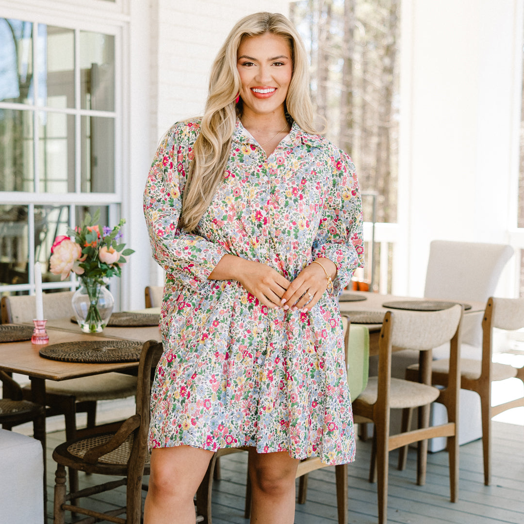 At This Time Dress, Pink Floral