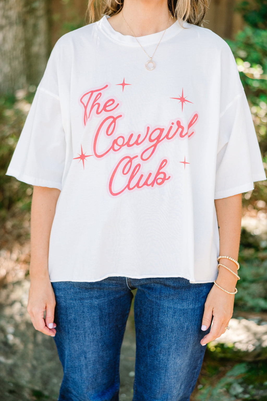 At the Cowgirl Club Vintage Wash Tee, White