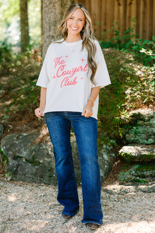 At the Cowgirl Club Vintage Wash Tee, White