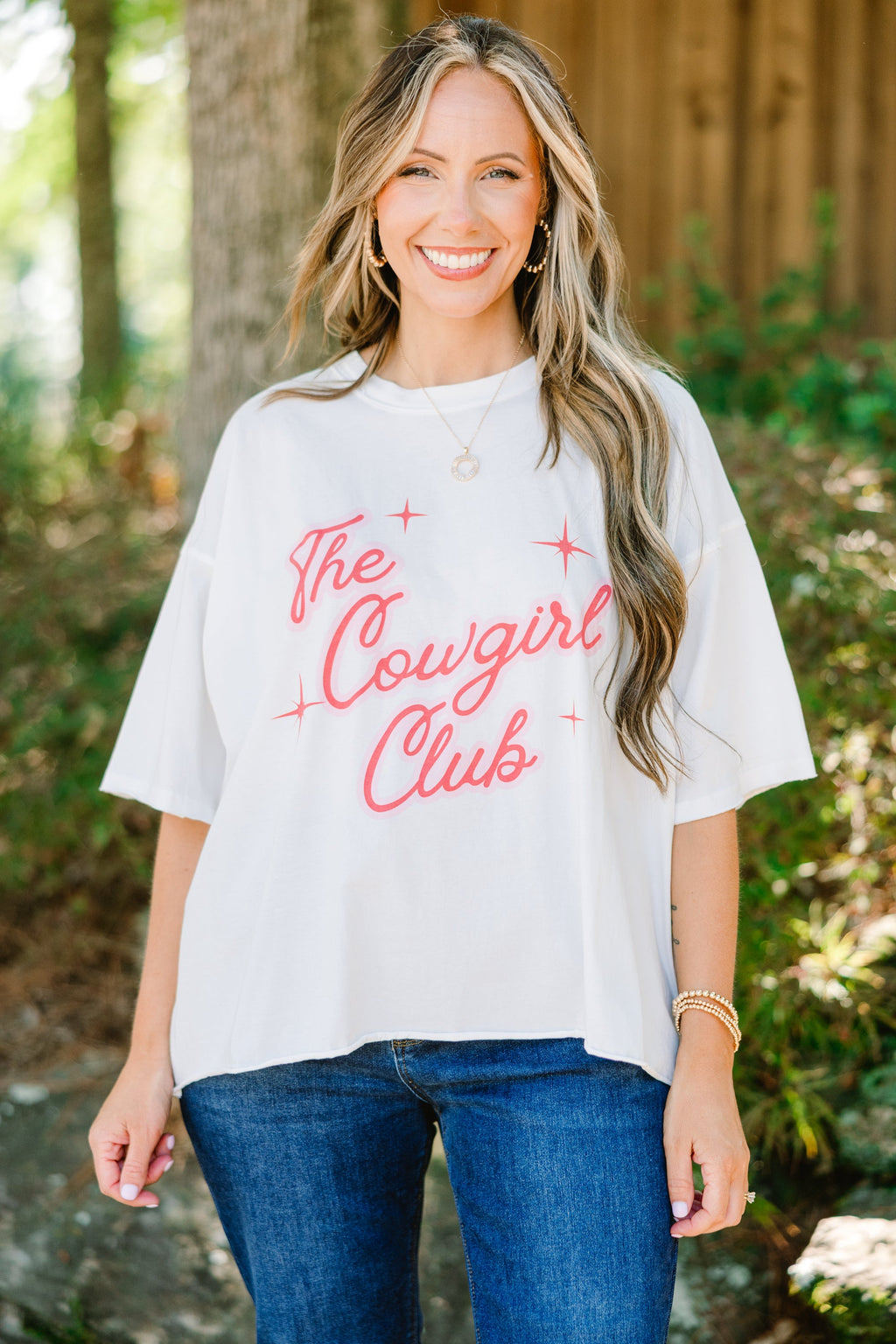 At the Cowgirl Club Vintage Wash Tee, White