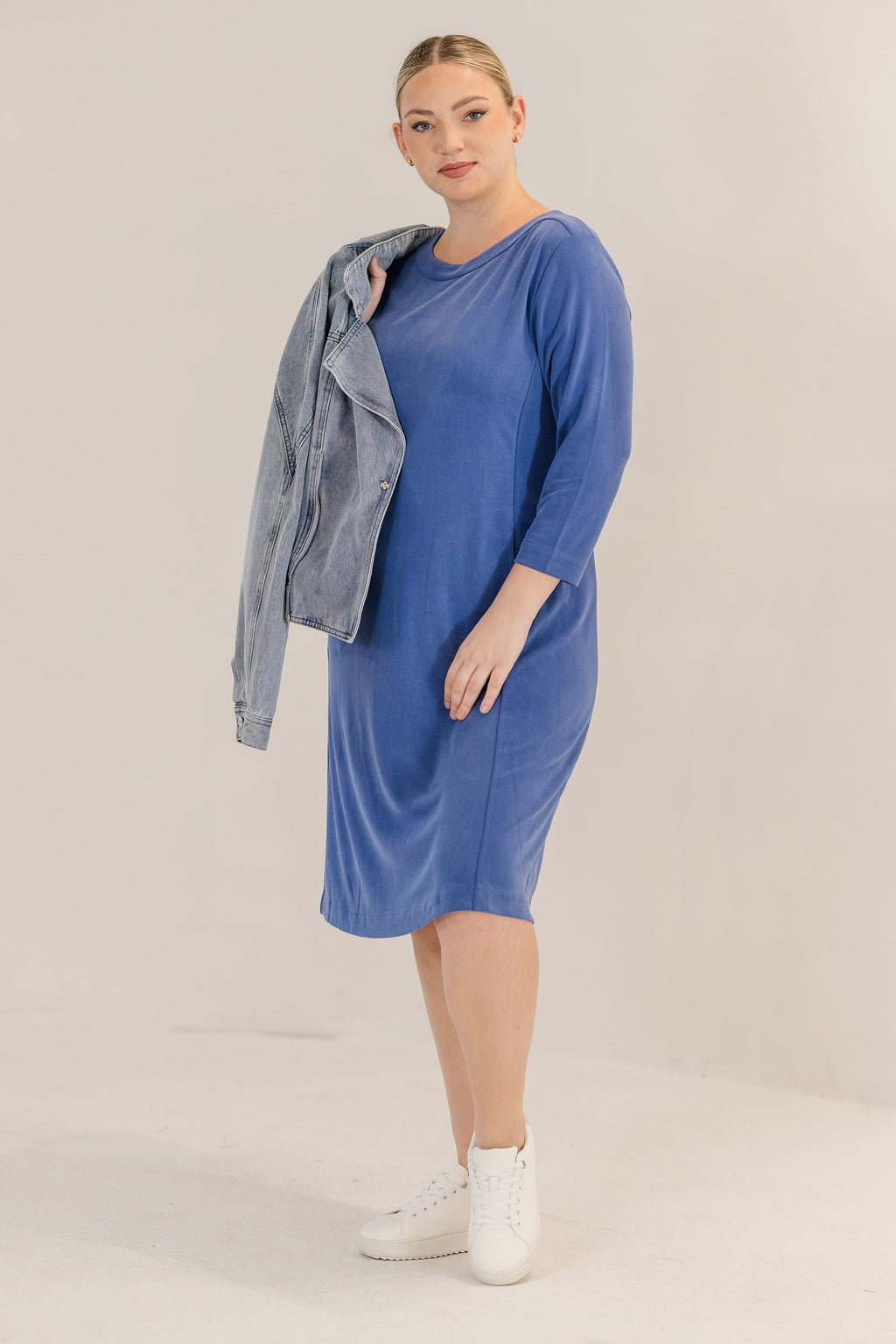 Audrey Boatneck Dress, Ombre Blue