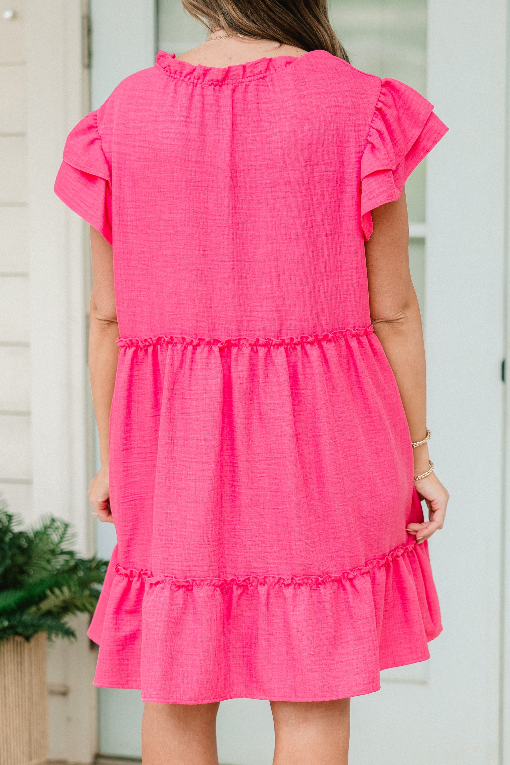 Awaiting Adventures Dress, Fuchsia