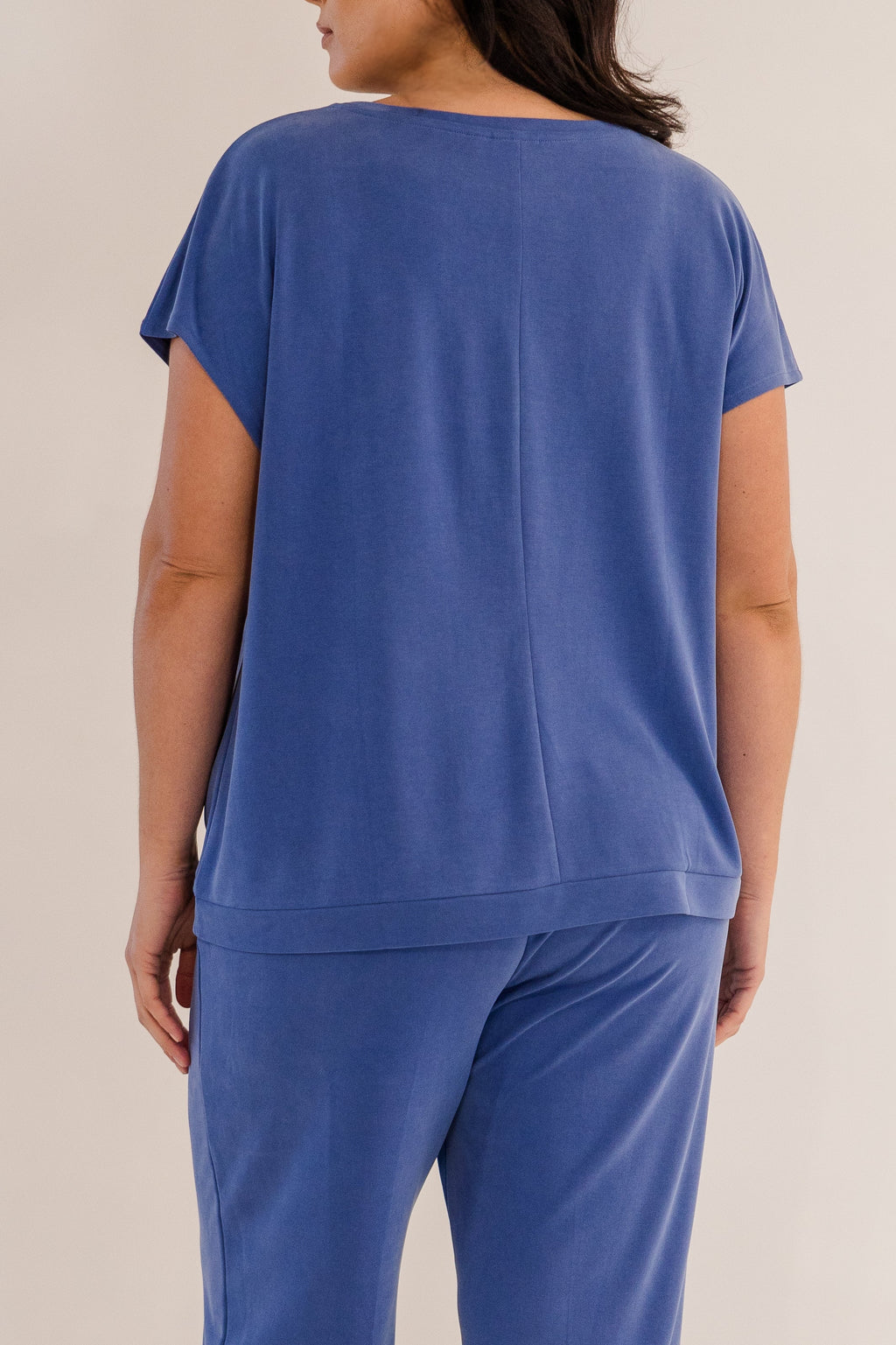 Sue	Drape Front Top, Ombre Blue