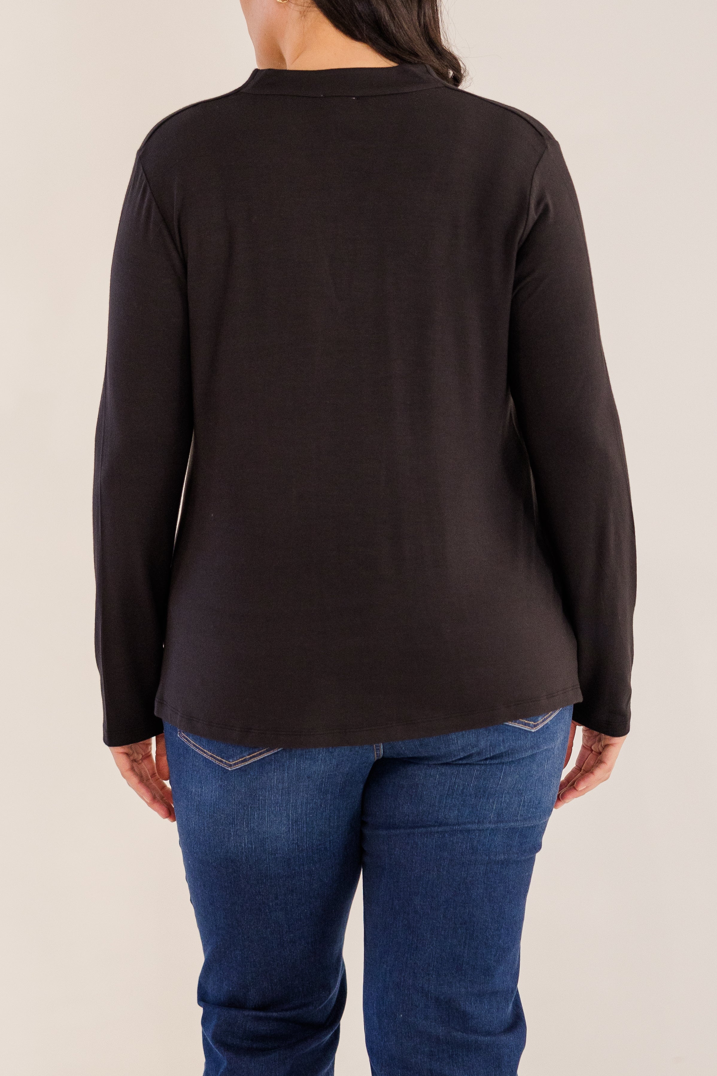 Mercer Front Pleat Top, Black