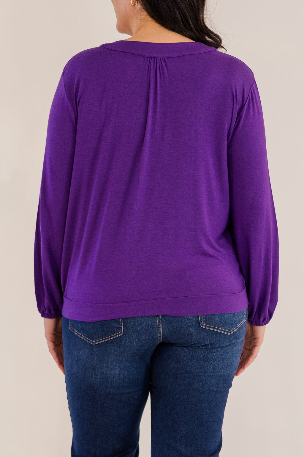 Albany Clean Neck Top, Petunia