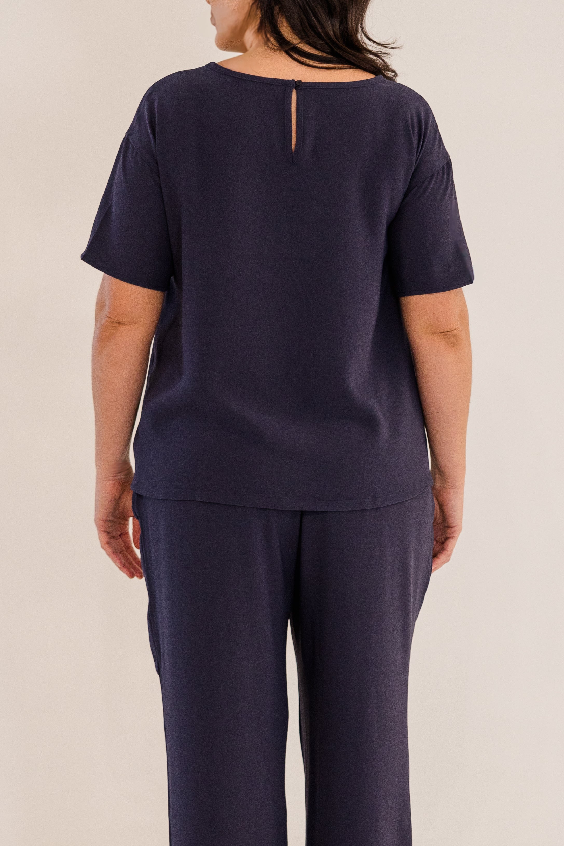 Ricker Tie Hem Top, Ink Navy