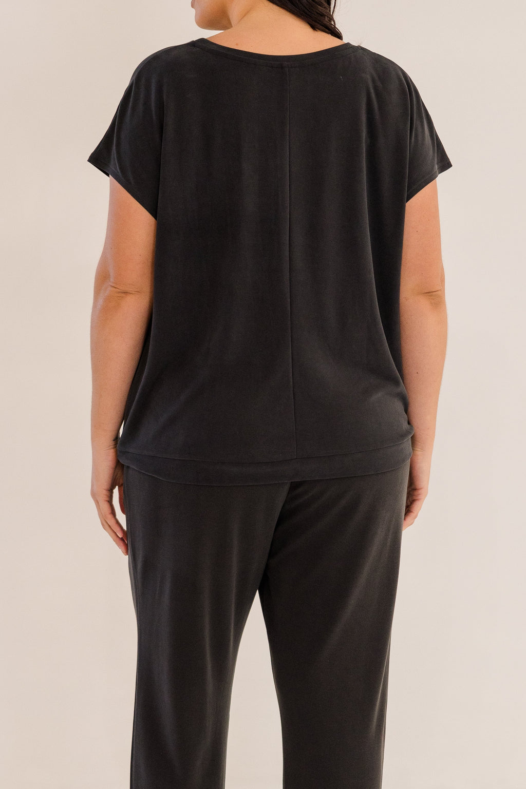 Sue Drape Front Top, Black