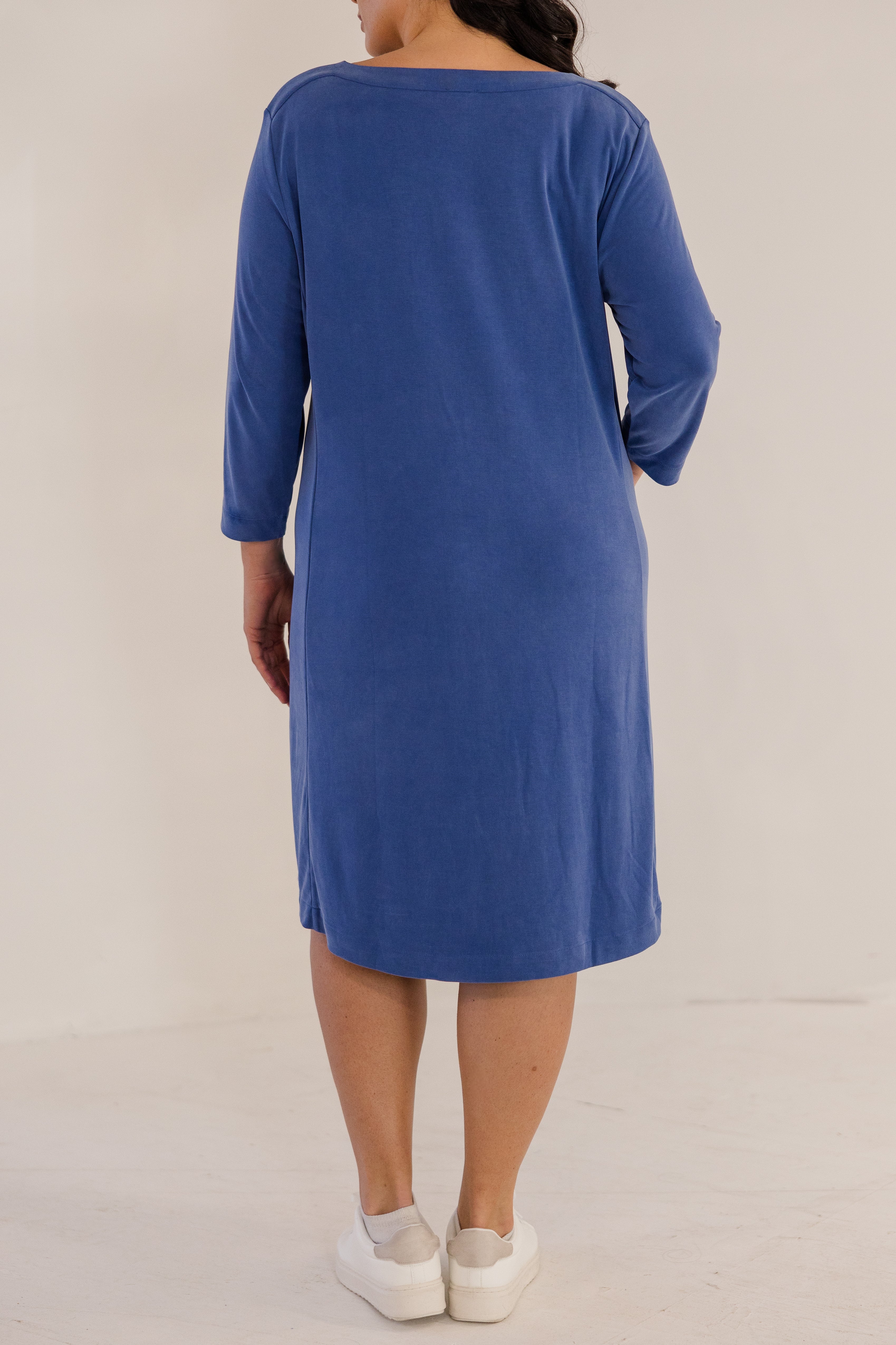 Audrey Boatneck Dress, Ombre Blue