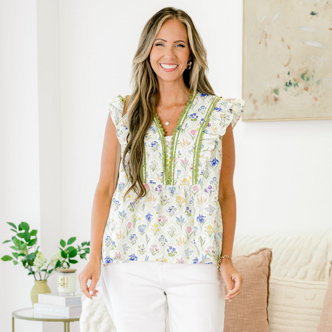 Back In Bloom Top, Ivory Floral