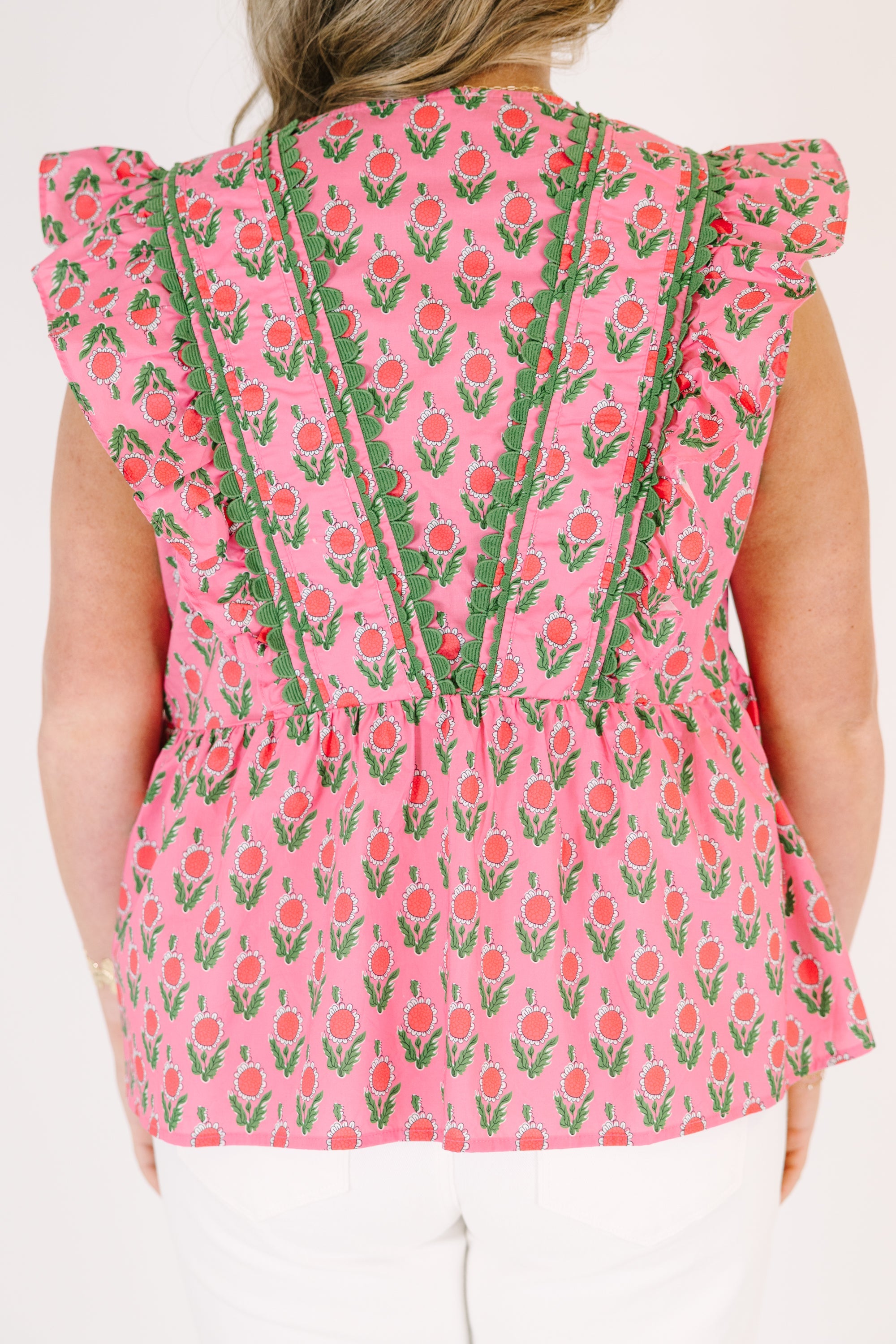 Back In Bloom Top, Pink-Green