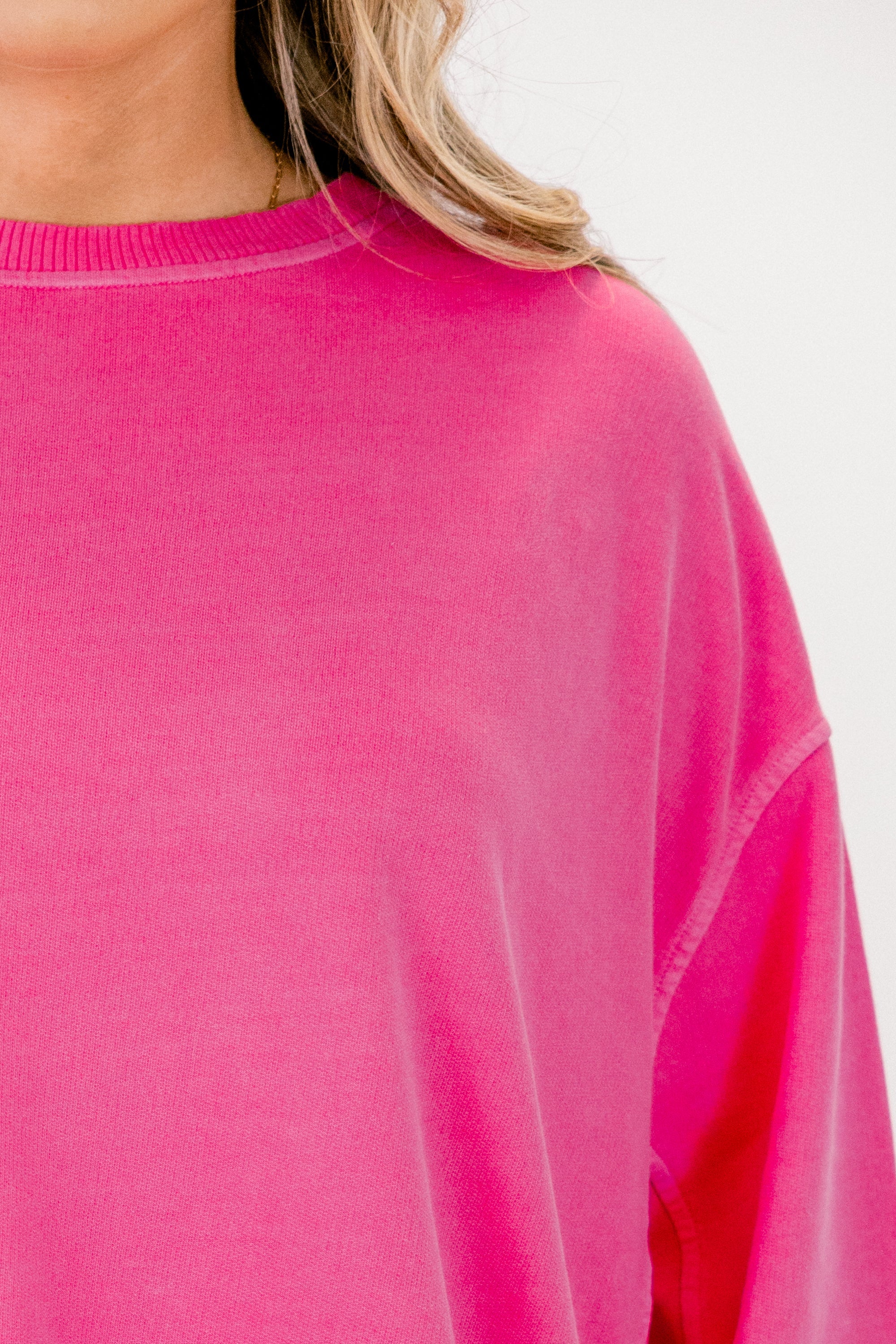 Back To Basics Pullover, Hot Pink
