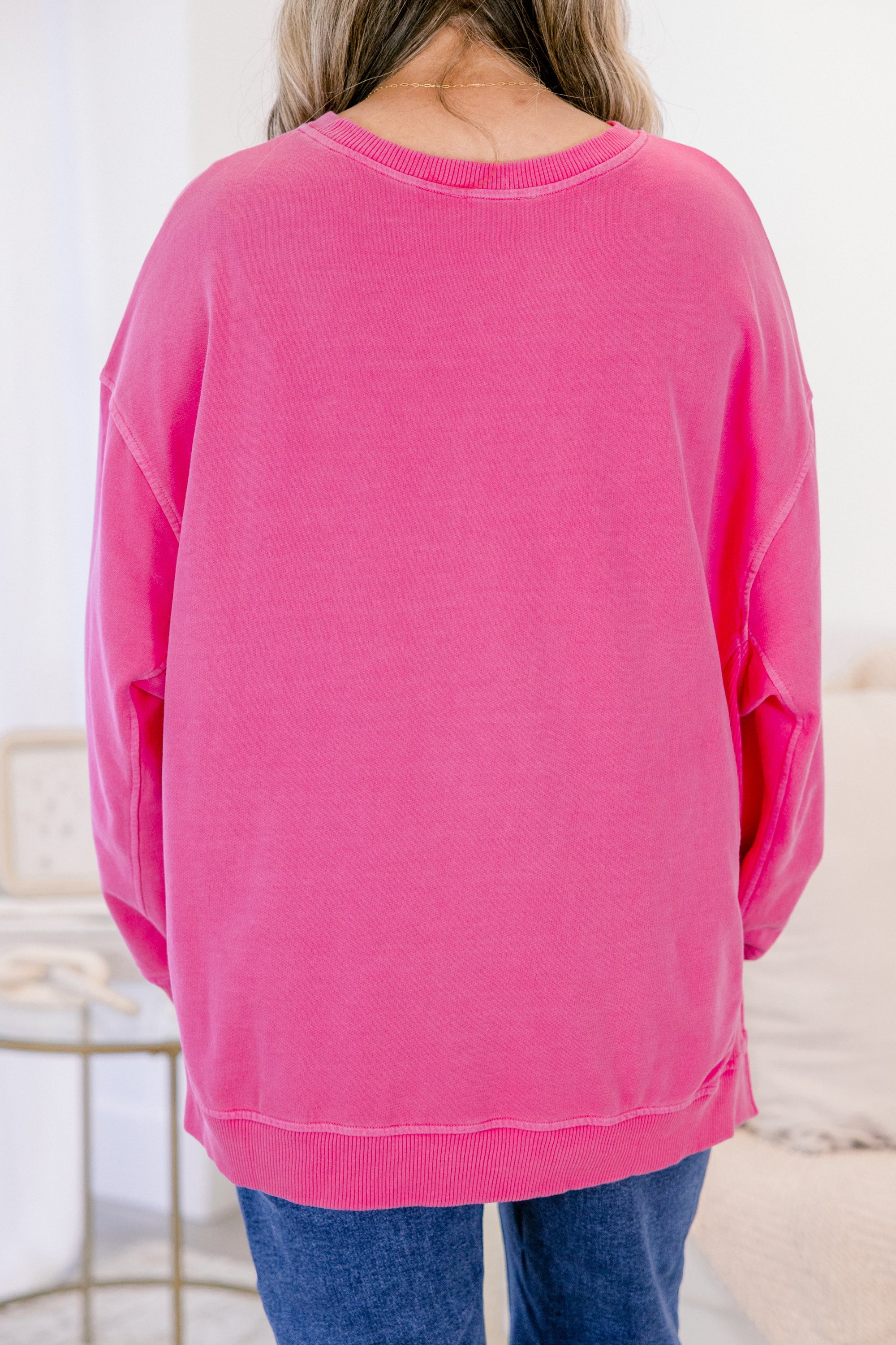 Back To Basics Pullover, Hot Pink