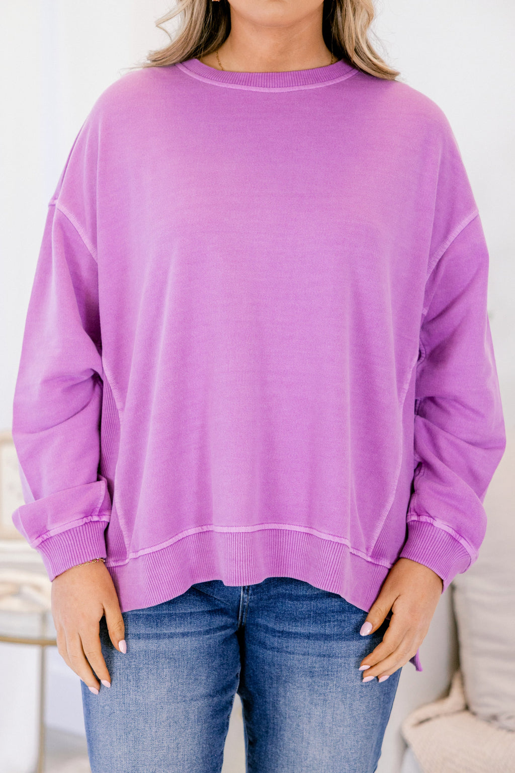 Back To Basics Pullover, Light Plum