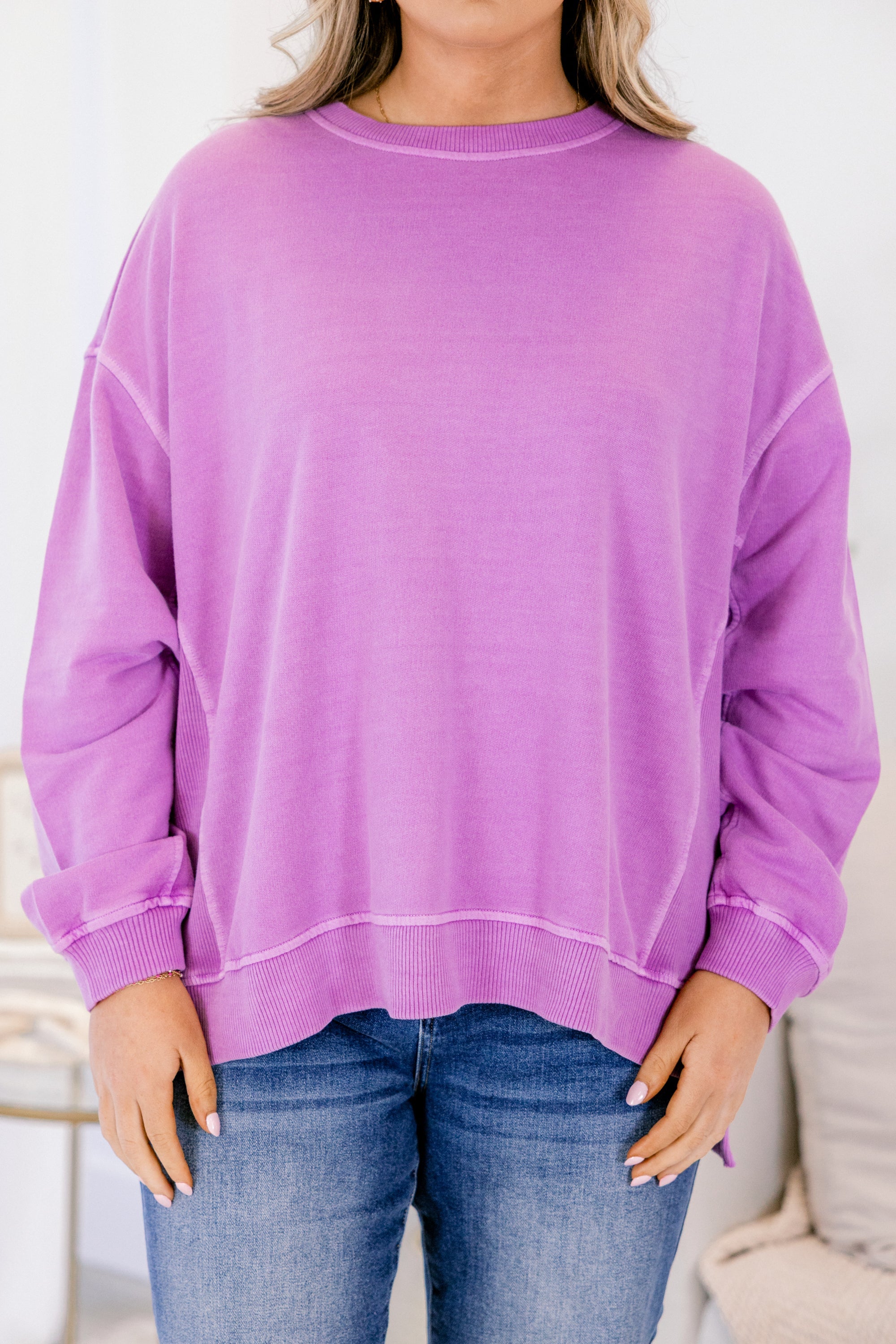 Back To Basics Pullover, Light Plum