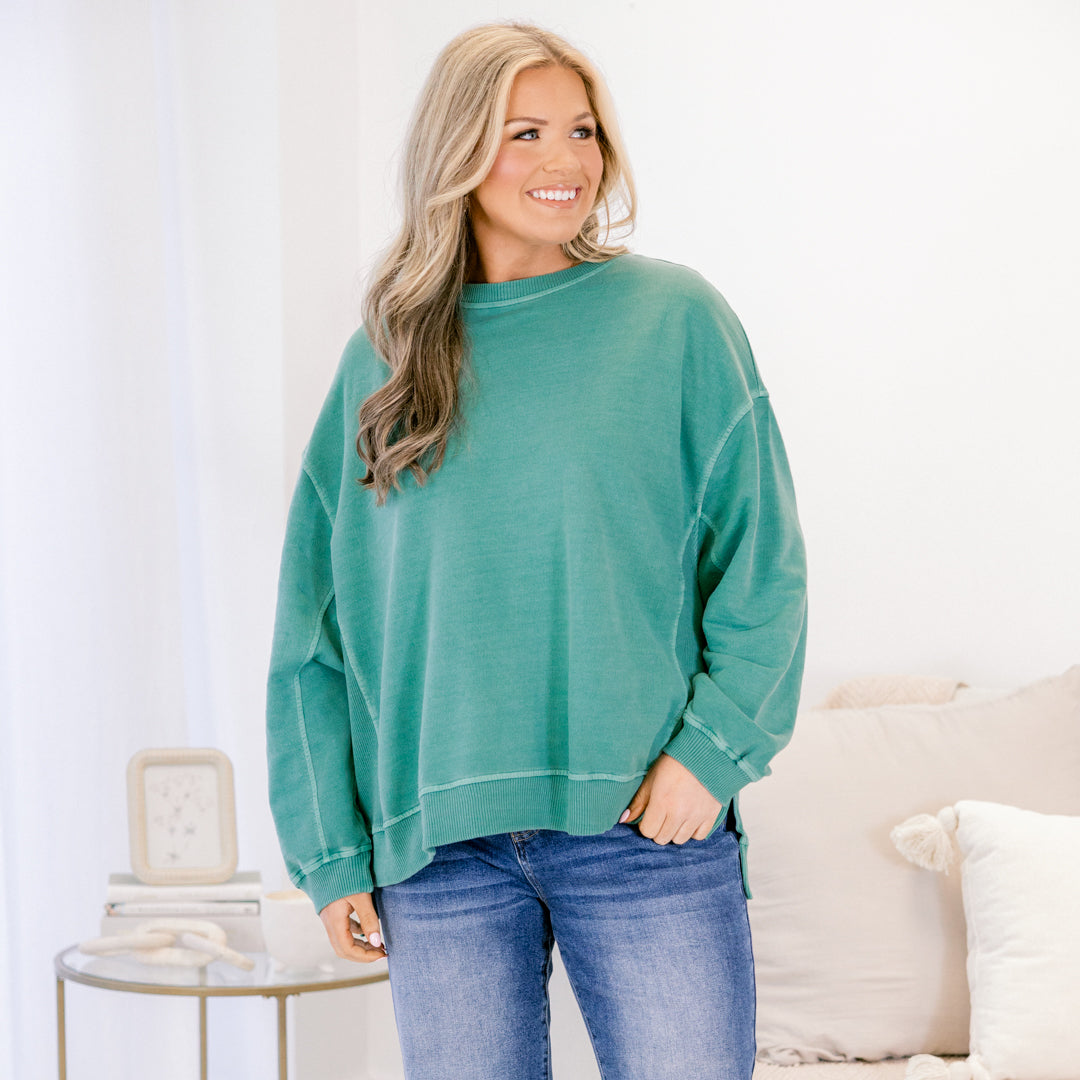 Back To Basics Pullover, Teal