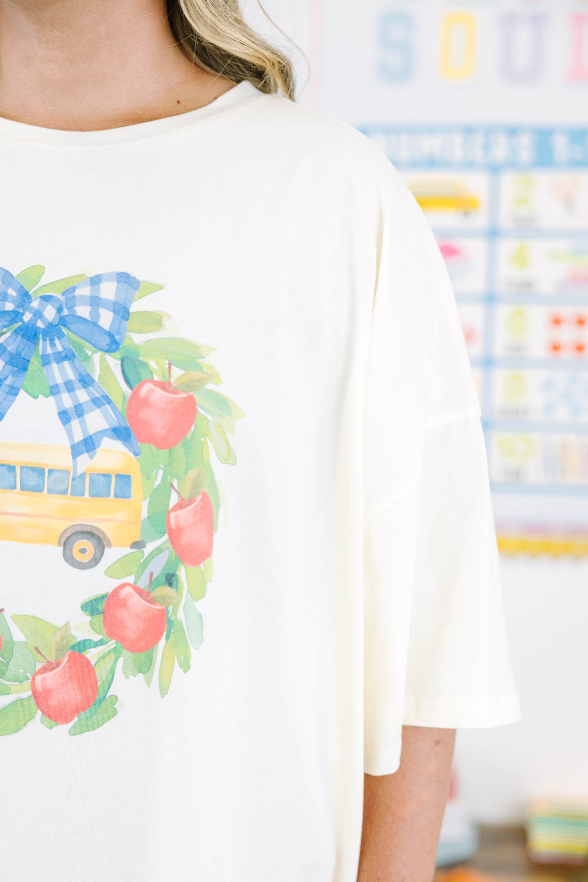 Back to School Boyfriend Tee, Ivory