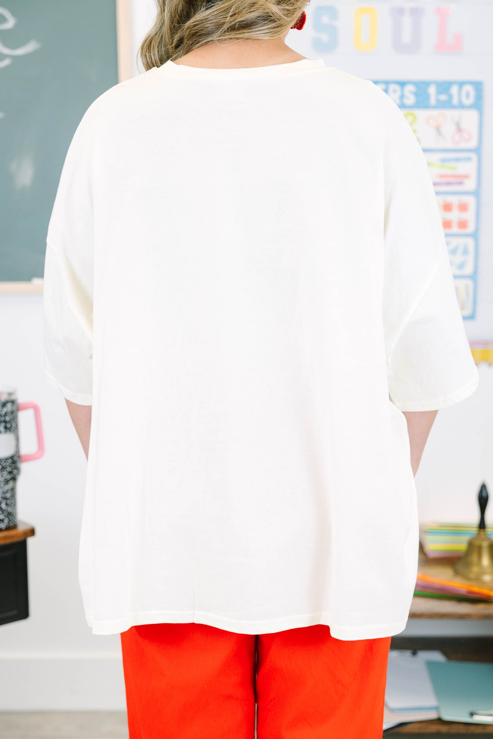 Back to School Boyfriend Tee, Ivory