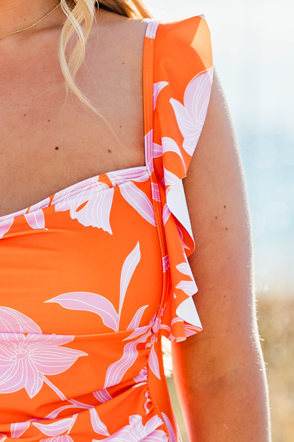 Bahama Beauty Swimsuit, Orange/Pink Floral
