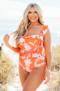 Bahama Beauty Swimsuit, Orange/Pink Floral