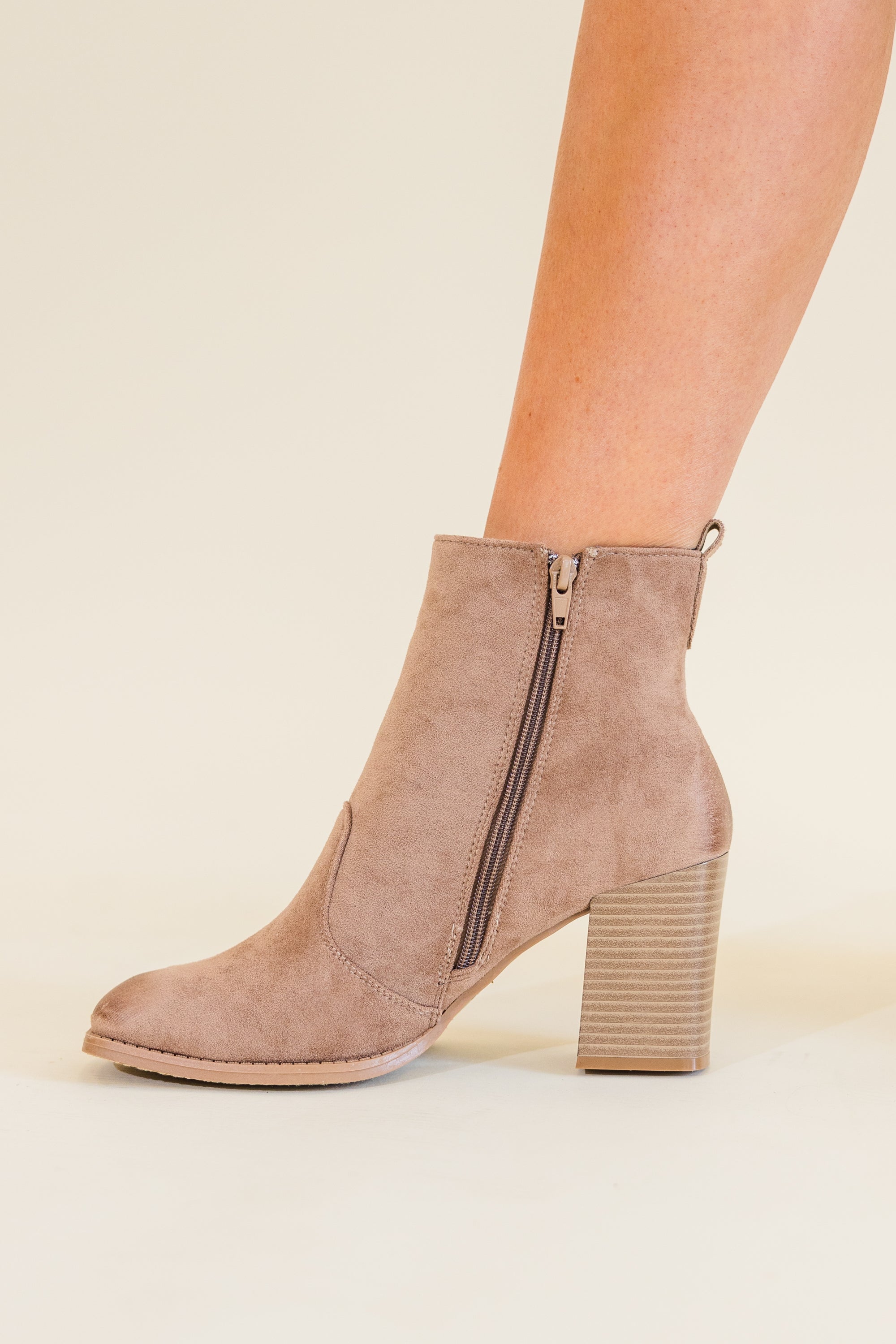 Basic Needs Booties, Taupe