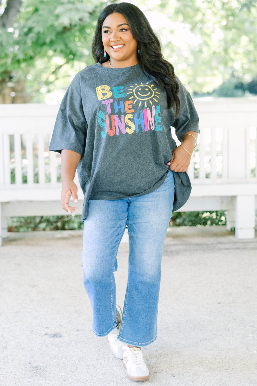 Be the Light Boyfriend Tee, Charcoal