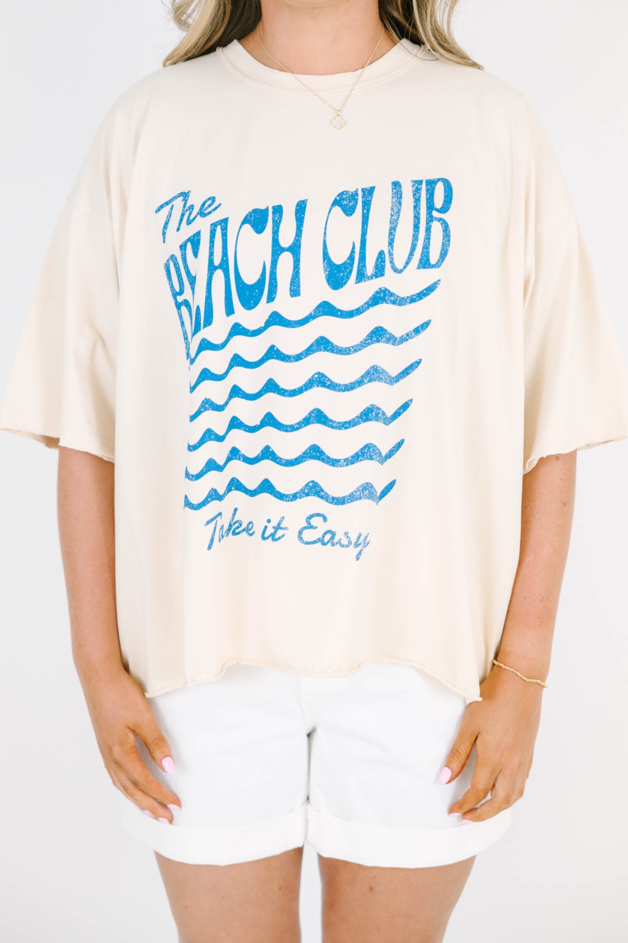 Beach Club Vintage Wash Tee, Sand