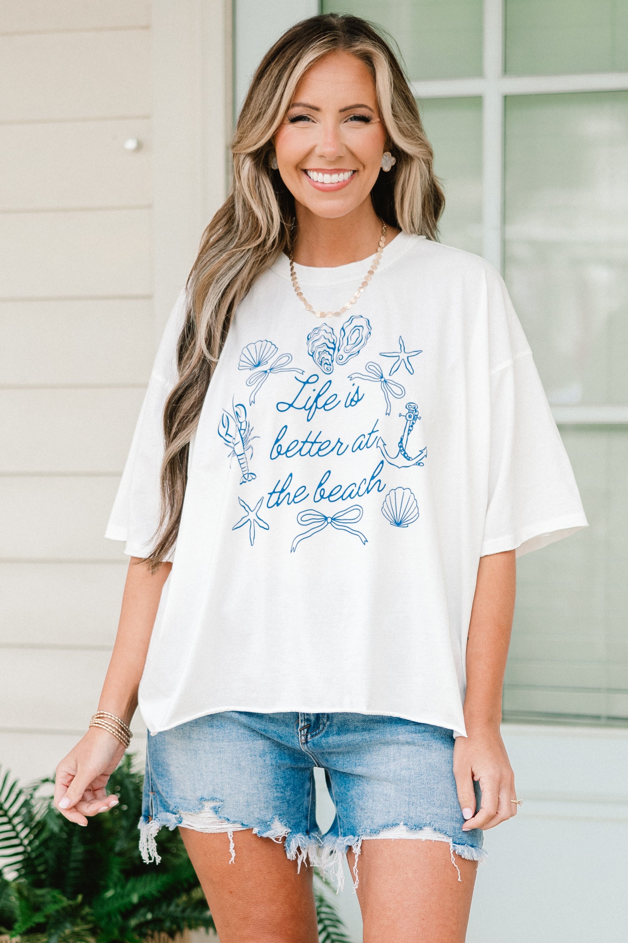 Beach Days Vintage Wash Tee, White