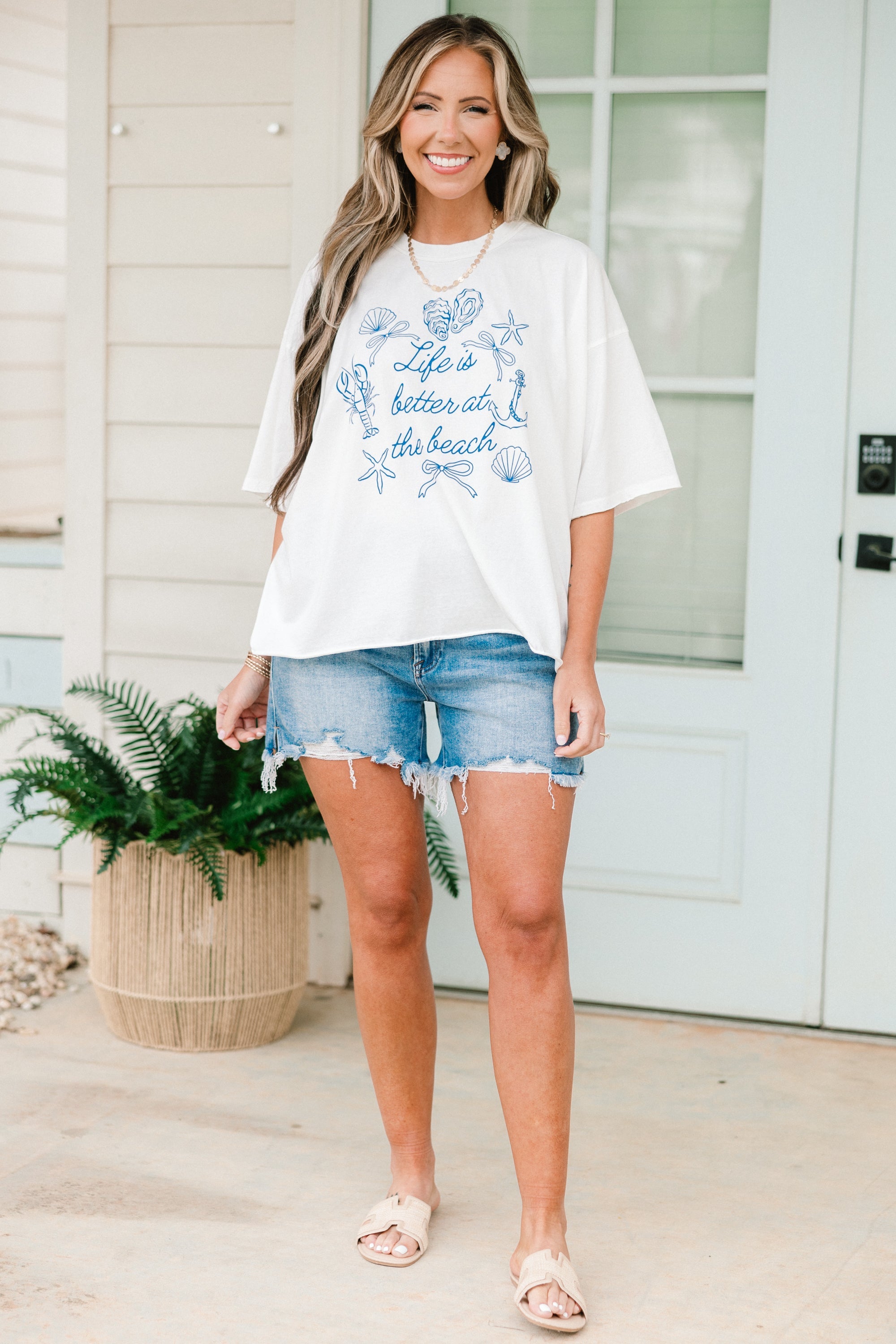 Beach Days Vintage Wash Tee, White
