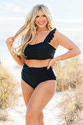 Beach Trip Swim Top, Black