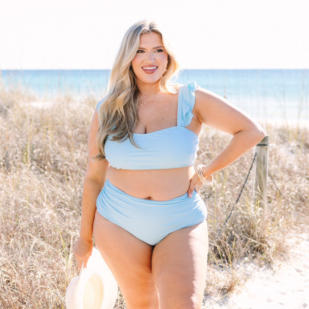 Beach Trip Swim Top, Aqua