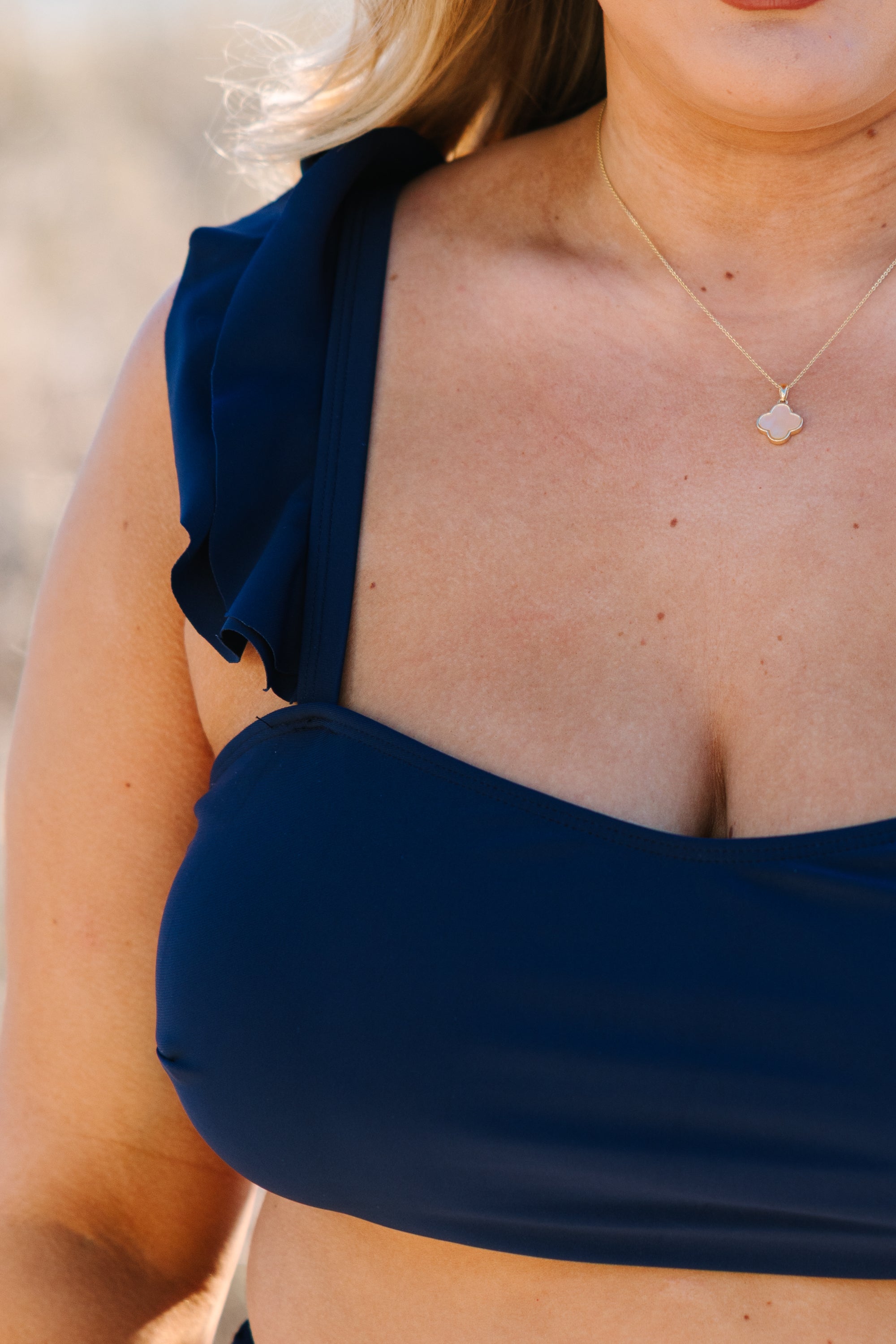 Soaking Up The Sun Swim Top, Navy